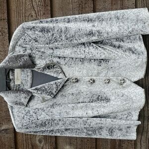 Vintage Janine Velvet Blazer with texture Beading Jacket 4 beautiful buttons